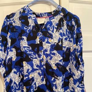 Anthropologie Tiger Print Blouse